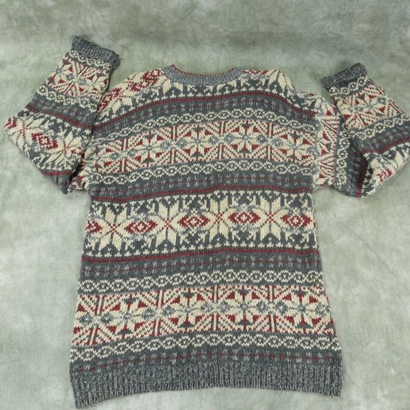 Structure VINTAGE SNOWFLAKE PULLOVER SKI SWEATER Cotton Blend MEN'S XL S1-8426 - Picture 2 of 7